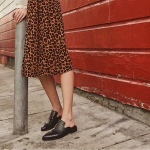 Freda Salvador Keen Mules black croc